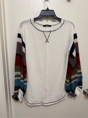 Shop Priceless Mix Match Stripe Sleeve Pullover -light sweater